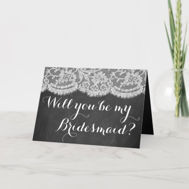 Invitación ¿Serás Mi Novia? Cartel y encaje (Anverso)