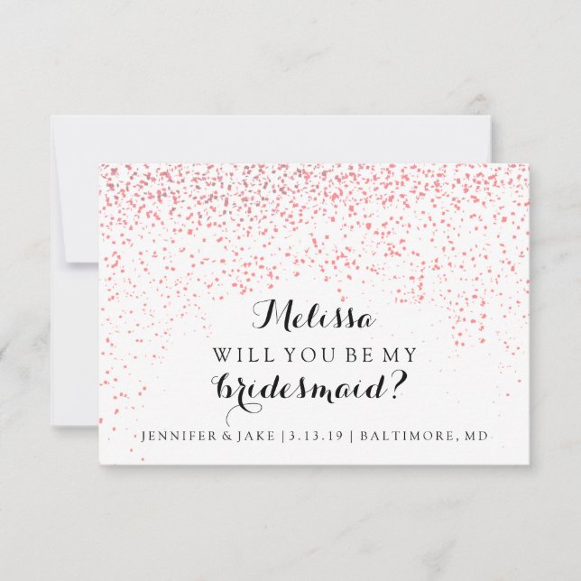 Invitación ¿Serás Mi Novia? Confetti Fab Pink (Anverso)