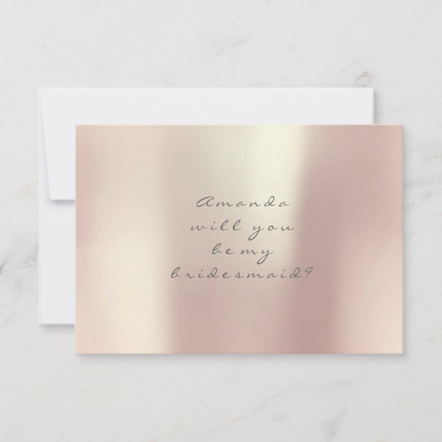 Invitación ¿Serás Mi Novia De Oro Peach Pink Rubor? (Anverso)