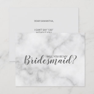 Invitación ¿Serás Mi Novia? Elegante guión de mármol