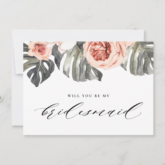 Invitación Serás Mi Novia Elegante Tropic (Anverso)