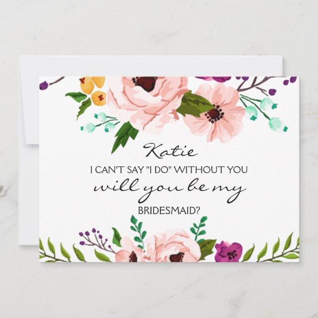 Invitación ¿Serás Mi Novia Floral? (Anverso)