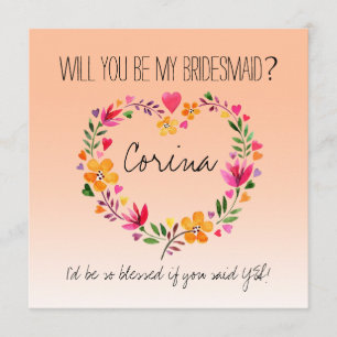 Invitación ¿Serás Mi Novia Flores De Corazón
