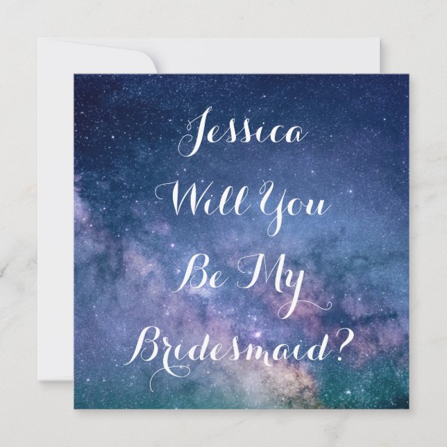 Invitación ¿Serás Mi Novia? Galaxy Bodas Stars (Anverso)
