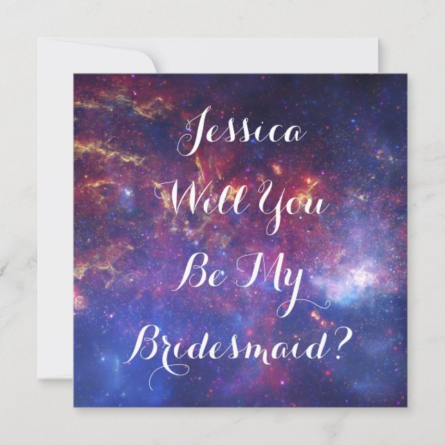 Invitación ¿Serás Mi Novia? Galaxy Bodas Stars (Anverso)