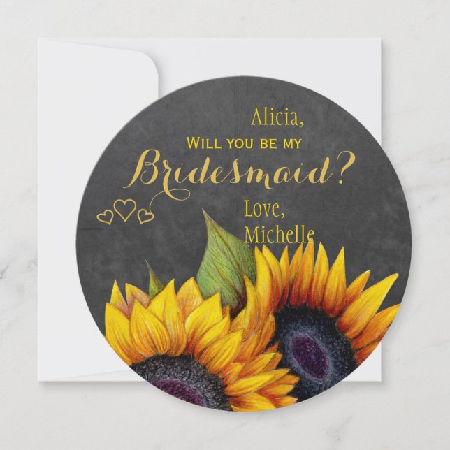 Invitación Serás mi novia girasol (Anverso)
