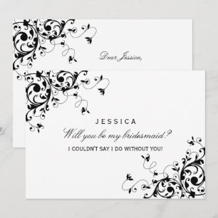 Invitación ¿Serás Mi Novia? Giro negro y blanco