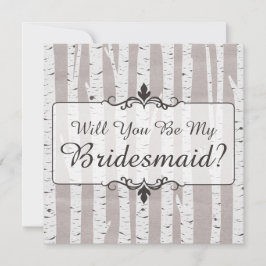 Invitación ¿Serás Mi Novia? Madera Rústica del Árbol de Birch