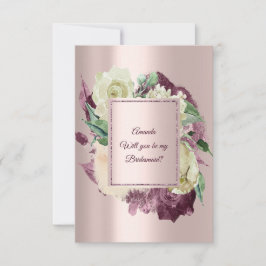 Invitación ¿Serás Mi Novia Marsala Ivory Rosa Gold?