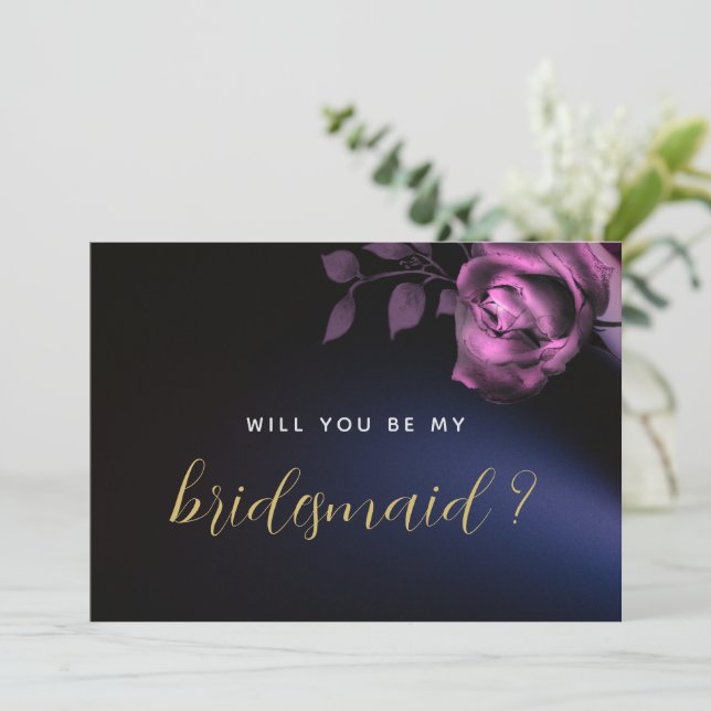 Invitación ¿Serás Mi Novia Moody Black Dark? (Anverso de pie)