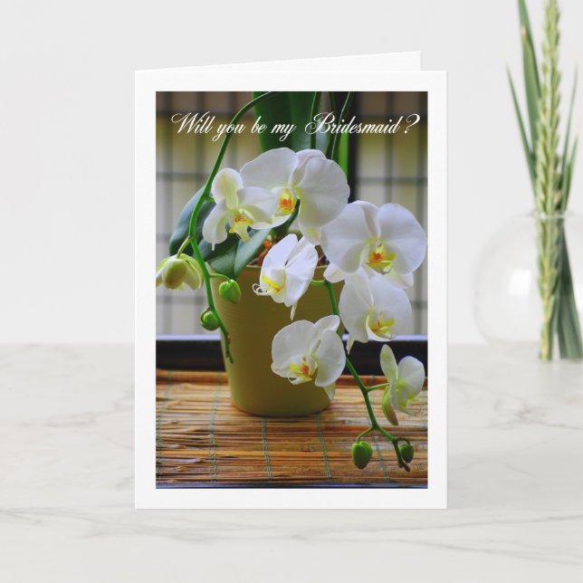Invitación ¿Serás Mi Novia, Orquídeas Blancas? (Anverso)