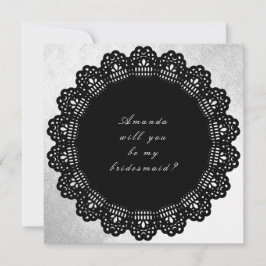Invitación ¿Serás mi novia plateado negro?