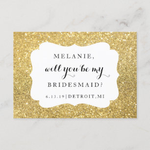Invitación ¿Serás mi novia-Purpurina de boda Glam