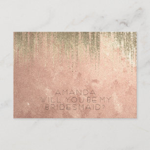 Invitación ¿Serás Mi Novia Rosa De Cobre De Lluvia Dorada?
