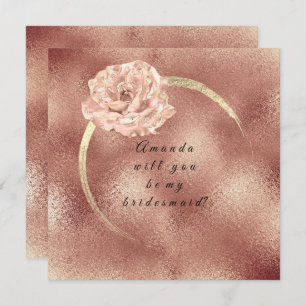 Invitación ¿Serás Mi Novia Rosa De Oro Rosa Lux