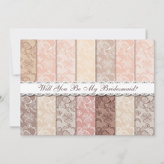 Invitación ¿Serás Mi Novia? Rústico encaje vintage (Anverso)