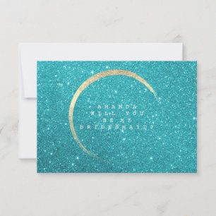 Invitación ¿Serás Mi Novia Tiffany Gold Purpurina?