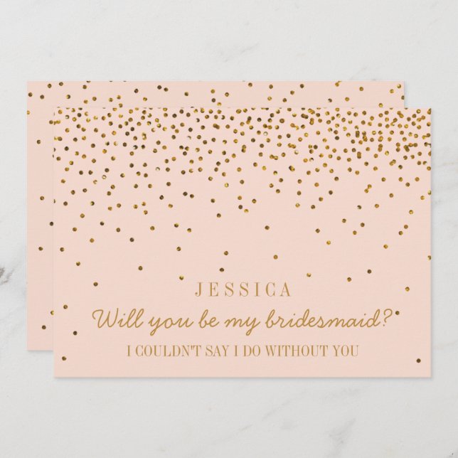 Invitación ¿Serás Mi Novia? Vintage Confetti (Anverso / Reverso)