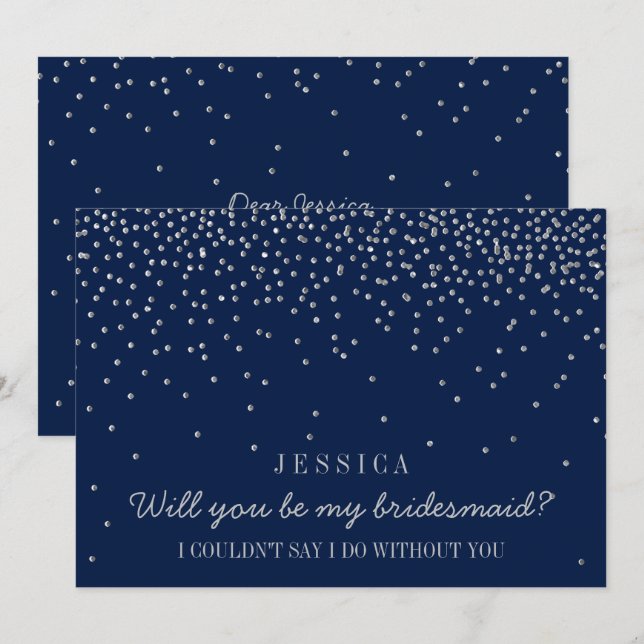 Invitación ¿Serás Mi Novia? Vintage Confetti (Anverso / Reverso)