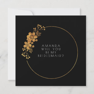 Invitación Serás Mi Noviaria Dorada Black Vip