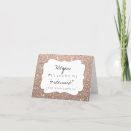 Invitación ¿Serás Mi Noviaria - Fab Day Rosa Gold Glit