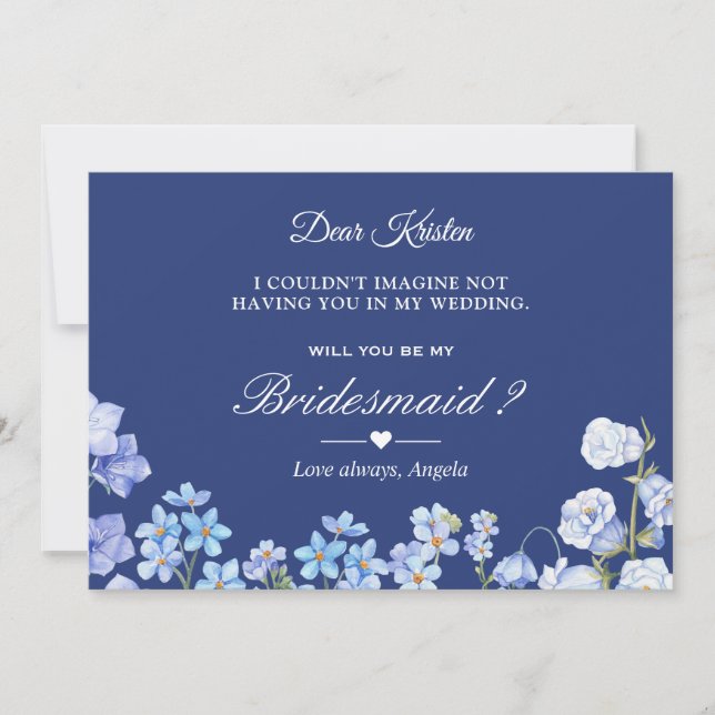 Invitación ¿Serás Mi Noviaria Olvidarme De La Floral? (Anverso)