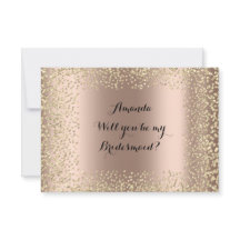 ¿Serás Mi Noviaria Rosa Rosa Dorada Confetti?