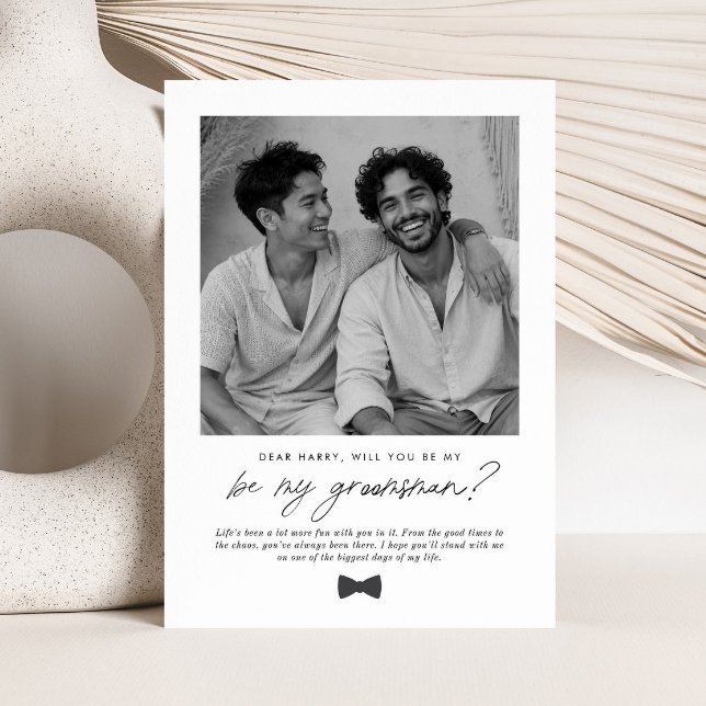 Invitación ¿Serás Mi Padrino Propuesta Manuscrita (Zazzle Will You Be My Groomsman Handwritten Proposal Invitation)