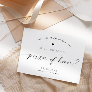 Invitación ¿Serás mi Persona de Honor Escritura Elegante