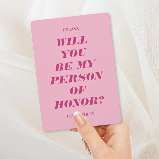 Invitación ¿Serás mi persona de honor? Rosa moderno (Subido por el creador)
