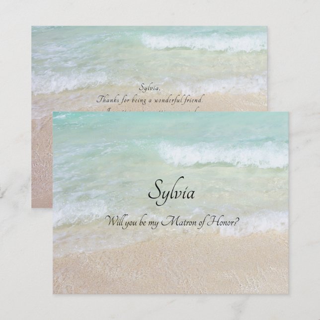 Invitación ¿Serás Mi Personalizado Bridal Party Beach? (Anverso / Reverso)