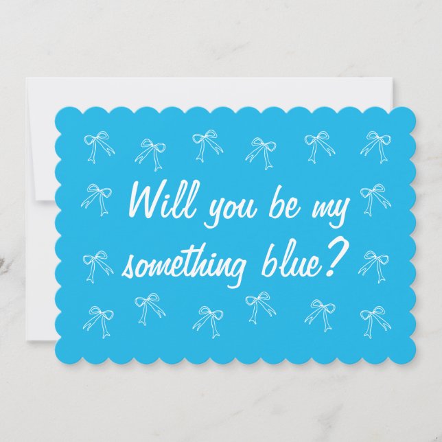 Invitación ¿Serás mi propuesta azul para la dama de honor? (Anverso)