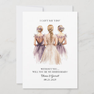 Invitación ¿Serás mi propuesta de acuarela para la dama de ho
