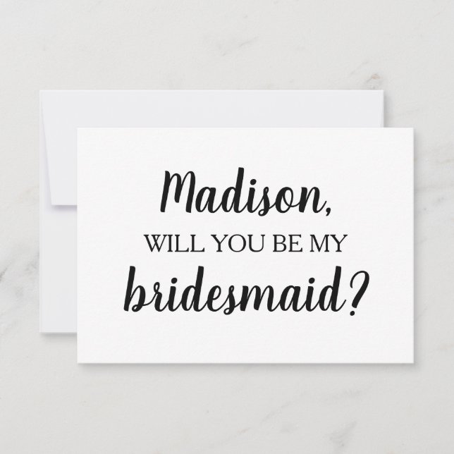Invitación ¿Serás mi propuesta de la novia? (Anverso)