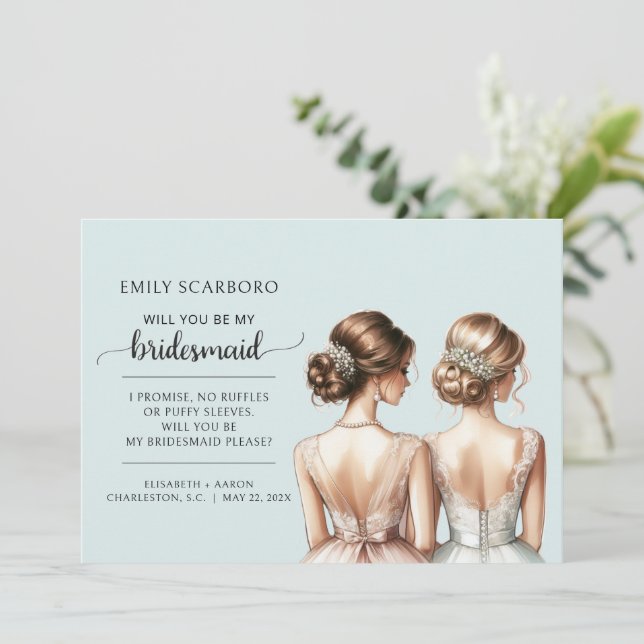 Invitación ¿Serás mi propuesta de matrimonio para la dama de  (Anverso de pie)