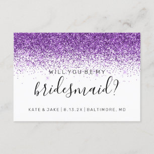 Invitación Serás Mi Purpurina Confetti Purple
