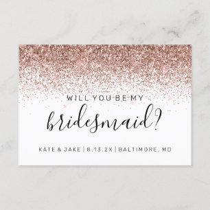Invitación ¿Serás Mi Purpurina Confetti Rosa?