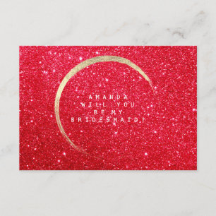 Invitación ¿Serás Mi Purpurina De Oro De La Novia?