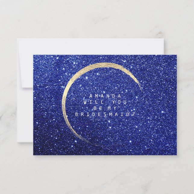 Invitación ¿Serás Mi Purpurina de Oro de Novias de la Marina  (Anverso)