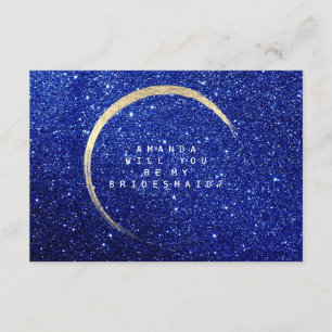 Invitación ¿Serás Mi Purpurina de Oro de Novias de la Marina 