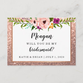 Invitación ¿Serás Mi Purpurina Rosa Oro De La Mujer De Novia?