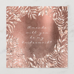 Invitación ¿Serás Mi Rosa De Cobre De Novias?