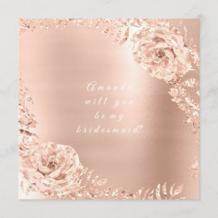 Invitación ¿Serás Mi Rosa De Novias Oro Wreath Lux?