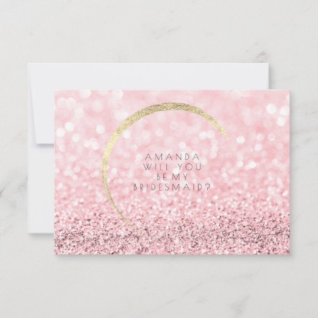 Invitación ¿Serás Mi Rosa De Novias Purpurina De Oro? (Anverso)