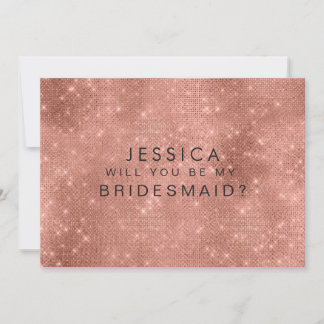 Invitación ¿Serás Mi Rosa De Novias Purpurina De Oro Glam?