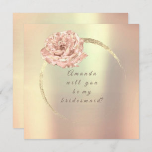 Invitación ¿Serás Mi Rosa De Oro De La Novia?