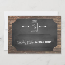 Invitación ¿Serás mi señoría de honor? Rustic Mason Jar