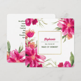Invitación ¿Serás mi señoría? Flora acuarela