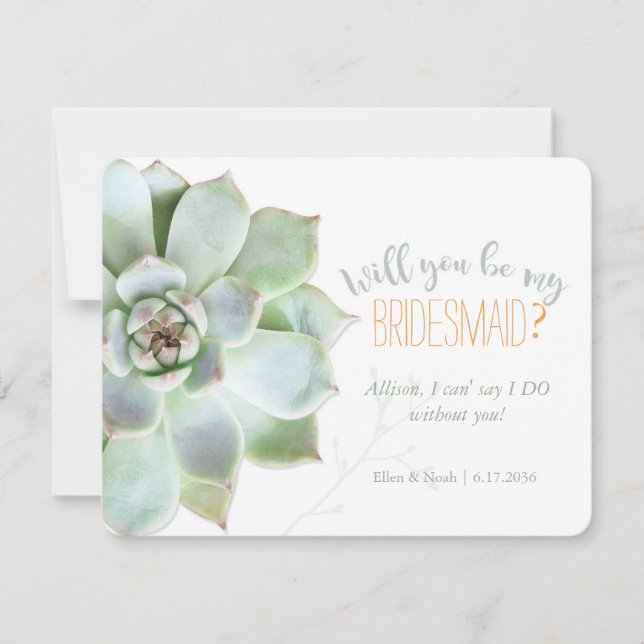 Invitación ¿Serás Mi Suculenta Boda? (Anverso)