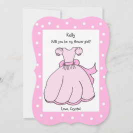 Invitación ¿Serás Mi Vestido Rosa De Flor?